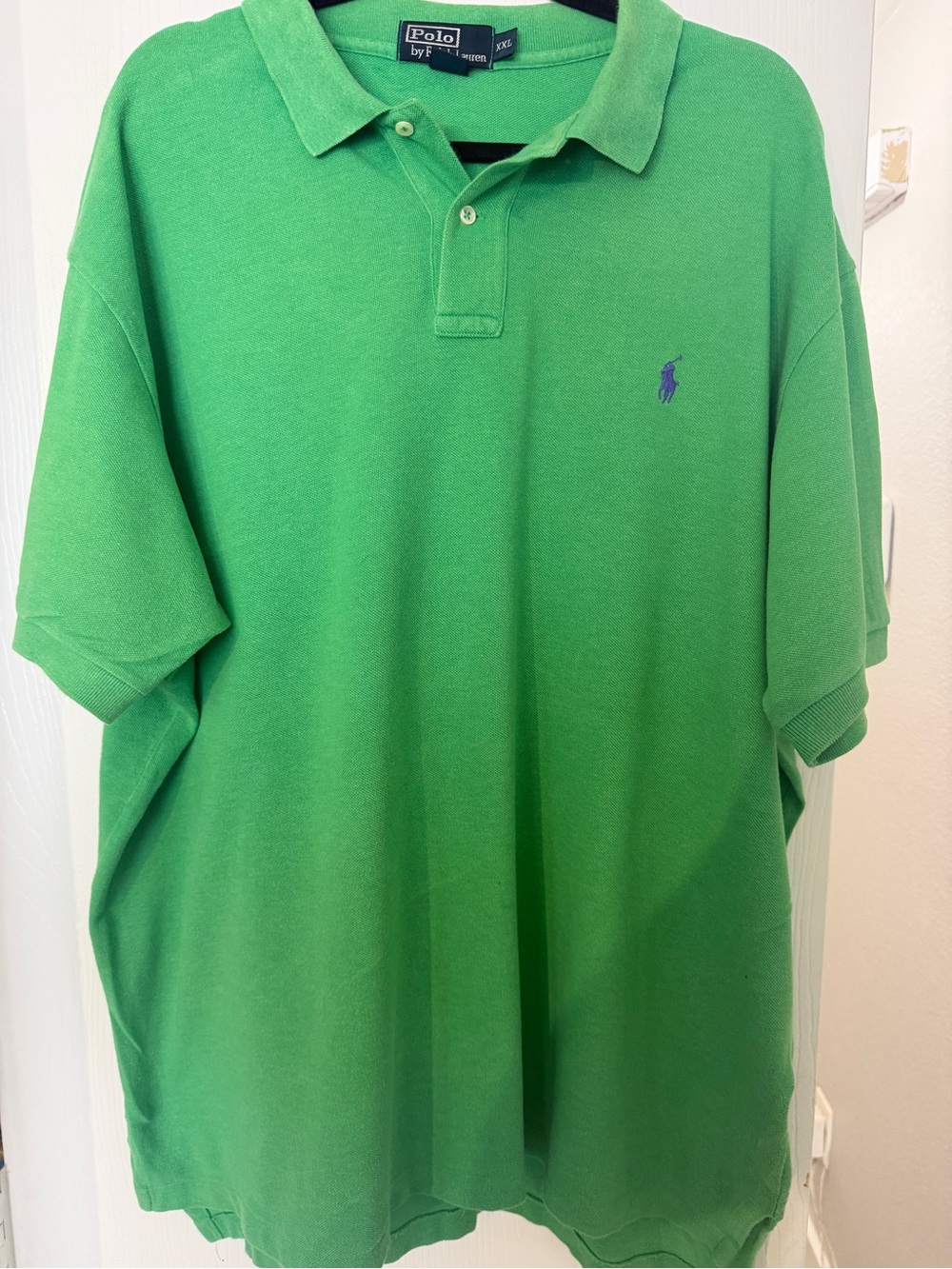 Ralph Lauren Bright Green Polo with Blue Pony Embroidery